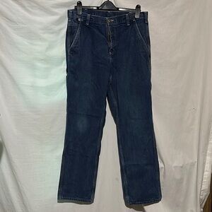 mens Carhartt Fire Rated Dark Blue cargo Jeans size 34x32